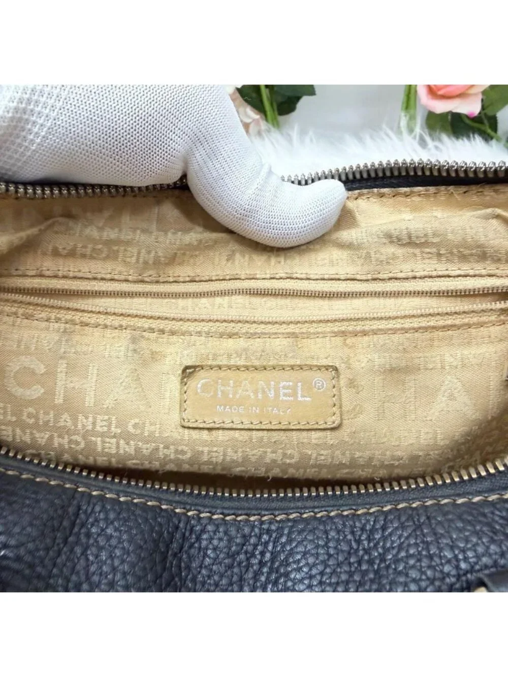 Chanel Leather Mini Boston Bag